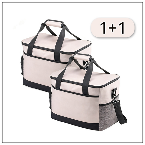 1+1 아이스 3중단열 보온 보냉 쿨러백 대형 베이지 30L 제품 이미지