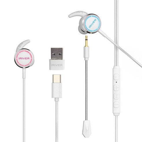 아이리버 7.1 C타입 USB 탈부착 마이크 게이밍 이어폰 IGE-909C 제품 이미지
