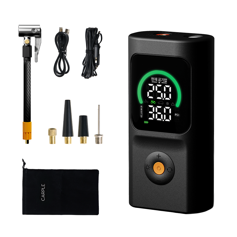 카플 스마트 유무선 타이어 공기압 주입기 7500mAh 80cm 노즐 바람 펌프 자동차 자전거 축구공 튜브 캠핑 용품, 혼합색상, 1개 판매 상품 사진
