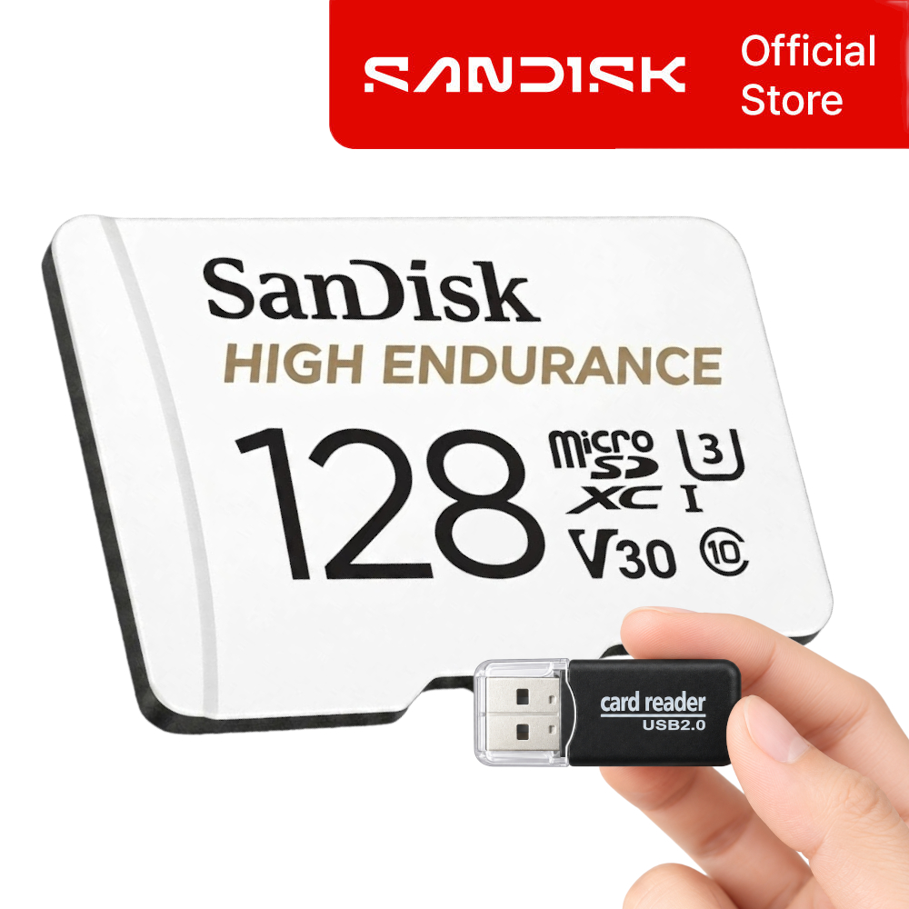 샌디스크 마이크로 SD 메모리카드 베이비캠 펫캠 블랙박스 바디캠 연속촬영 특화 V30 C10 UHS-I U3 하이 엔듀런스 [USB 리더기 패키지] 판매 상품 사진