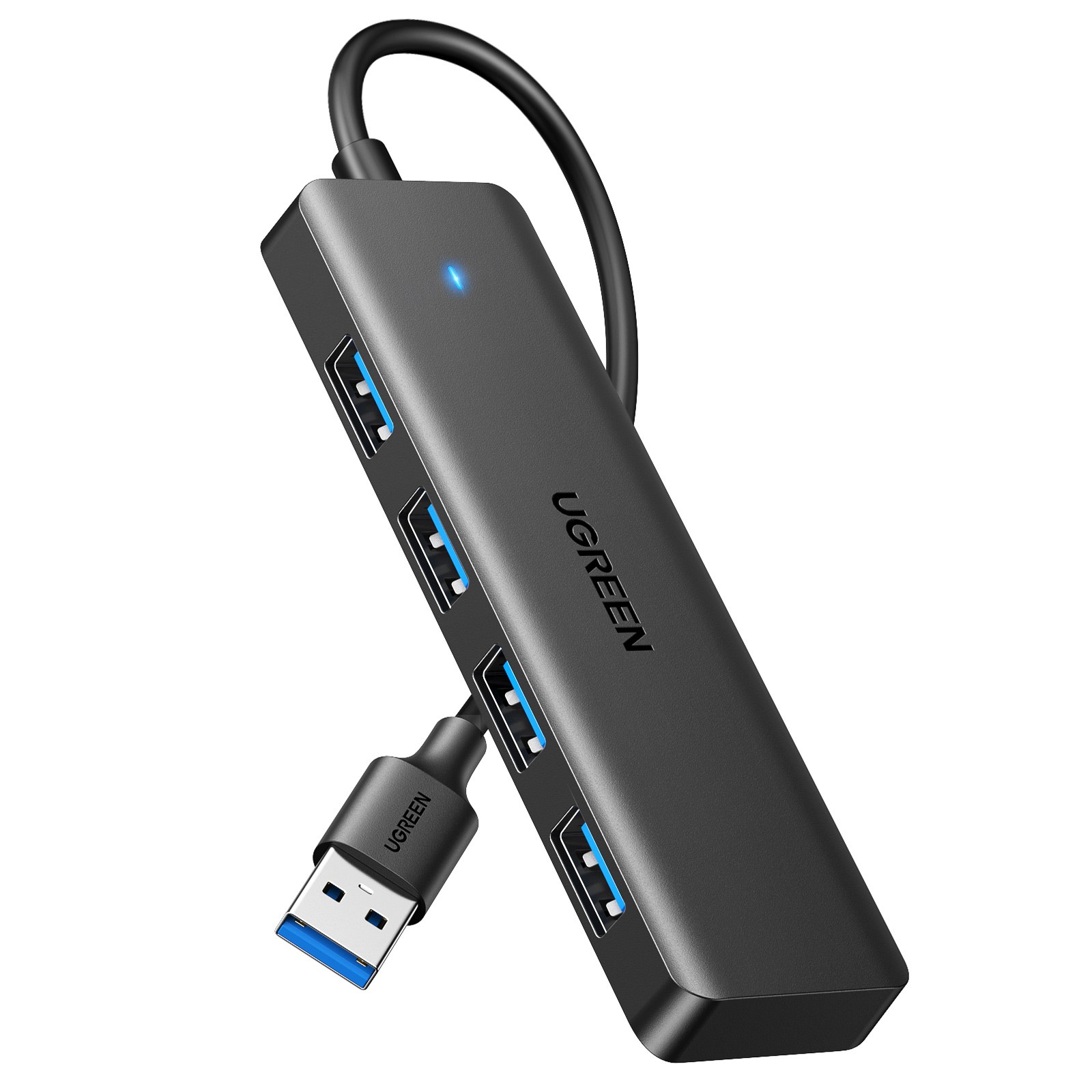 UGREEN 유그린 5Gbps 4포트 USB 3.0 A타입 허브 휴대용 초슬림 usb 젠더 맥북 PC 노트북 마우스 키보드 엑스박스 PS5 호환 pc부품, 1개, 블랙 판매 상품 사진